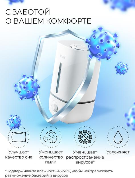 Увлажнитель воздуха Ресанта УВ-3 25Вт (ультразвуковой) белый фото 7