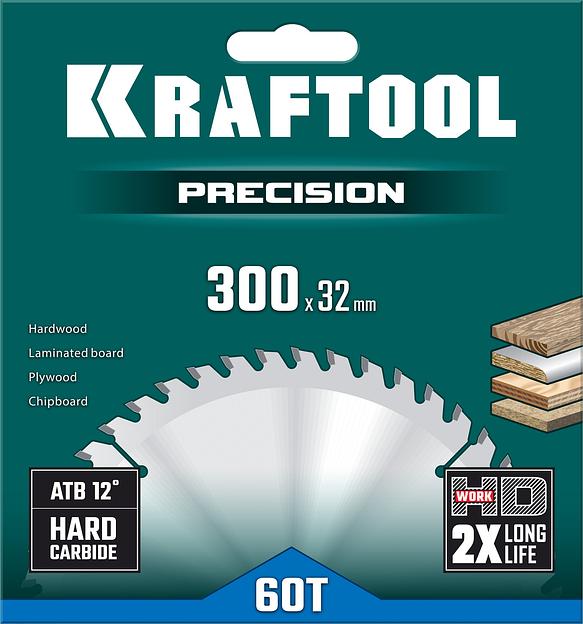 KRAFTOOL Precision, 300 х 32 мм, 60Т, пильный диск по дереву (36952-300-32) фото 5