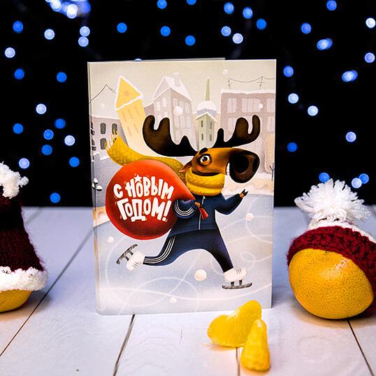 Открытка с шоколадом «С новым годом», опт фото 1