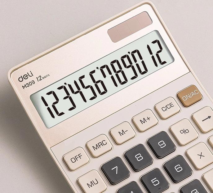 Калькулятор настольный Deli EM309 золотистый 12-разр. фото 2