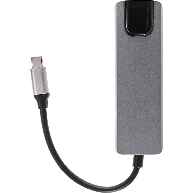 Адаптер USB 3.1 Type-Cm ->HDMI A(m) 4K@30Hz, RJ45, 2XUSB3.0, PD, iOpen VCOM Адаптер iOpen USB 3.1 Type-C M/HDMI F+RJ45+USB 3.0+USB Type-C F (ACU435M) фото 3