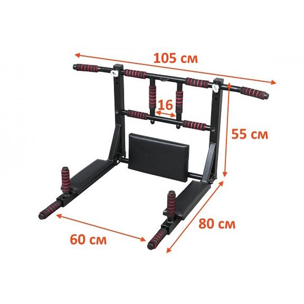 Турник настенный 3в1 с усиленной конструкцией фото 1