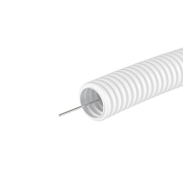 Dkc 81820 Труба ПЛЛ гибкая гофр. не содержит галогенов д.20 м м, ПВ-0, с протяжкой,100 м, цвет белый фото 4