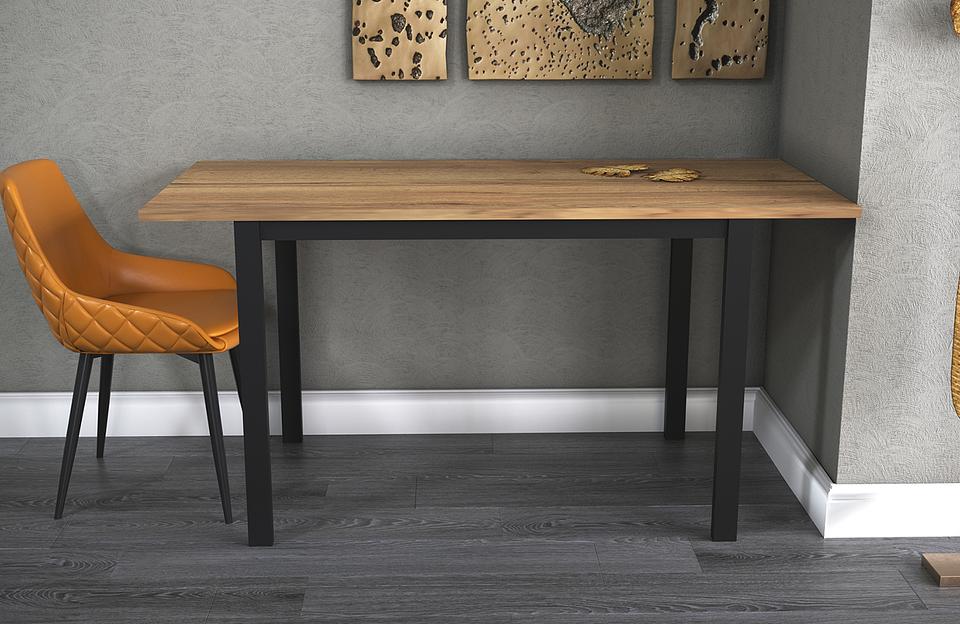 Стол Brad 110(+40)х70 см чёрный, галифакс натуральный фото 2