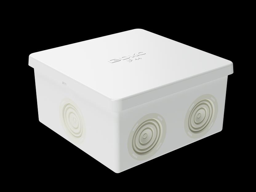 Коробка распределительная 80х80х40мм IP44 с кабельными вводами фото 1