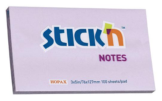Блок самоклеящийся бумажный Stick`n 21405 76x127мм 100лист. 70г/м2 пастель сиреневый фото 1