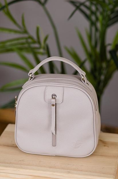 Сумка-рюкзак 2в1 светло-серая, кремовая опт фото 4