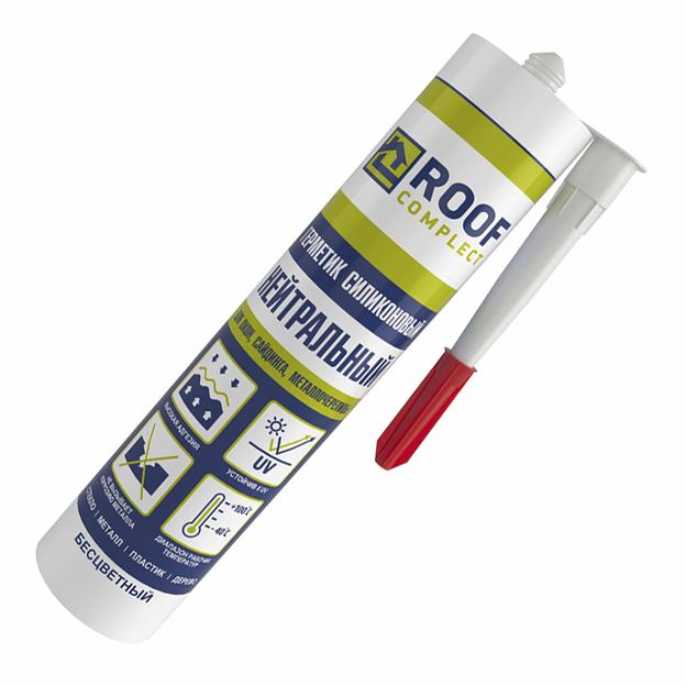 Герметик силиконовый нейтральный Roof Complect беcцветный (280мл) фото 1