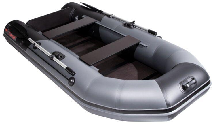 Лодка Таймень NX 2850 киль, слань , 2850*1320*360 мм., цвет: графит-черный фото 3