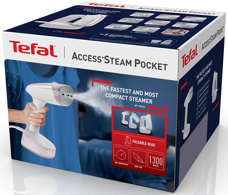 Отпариватель ручной Tefal DT3050E1 1300Вт белый/розовый фото 10