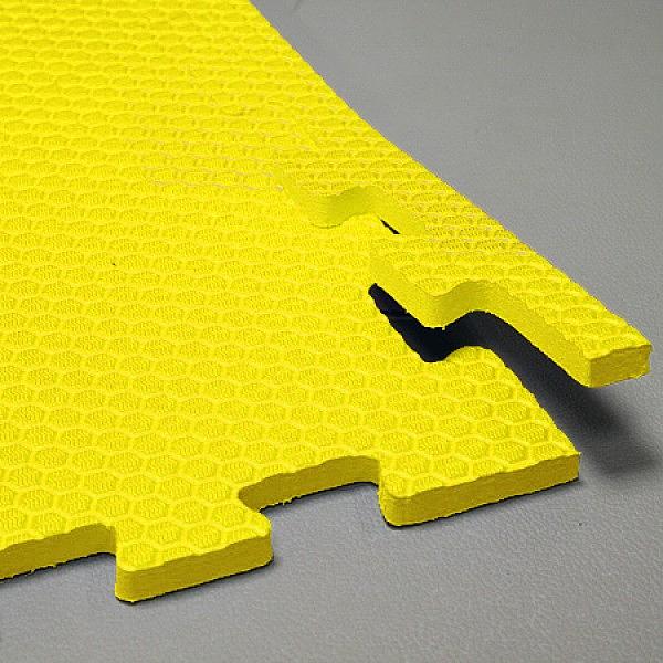 Мягкий пол, коврики-пазлы 100x100 см, толщина 1,4 см, тиснение СОТЫ, Цвет Желтый, Толщина модуля 14 мм фото 1