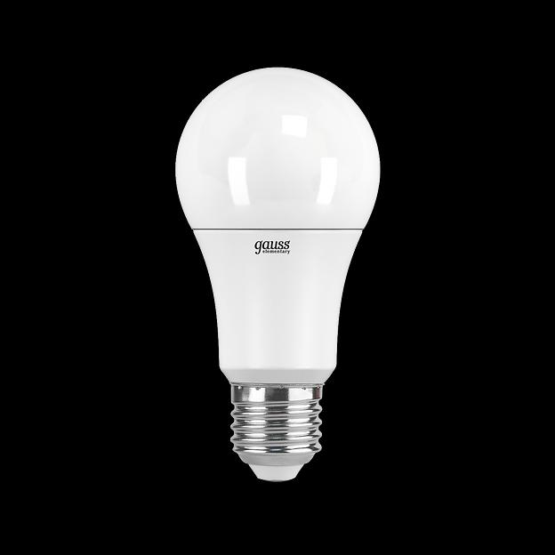 Лампа светодиодная Gauss Elementary 12Вт цок.:E27 груша 220B 6500K св.свеч.бел.хол. A60 (упак.:10шт) (23232) фото 1