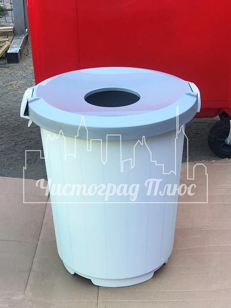 Бак пластиковый 105 л темно-зеленый с крышкой-воронкой фото 2