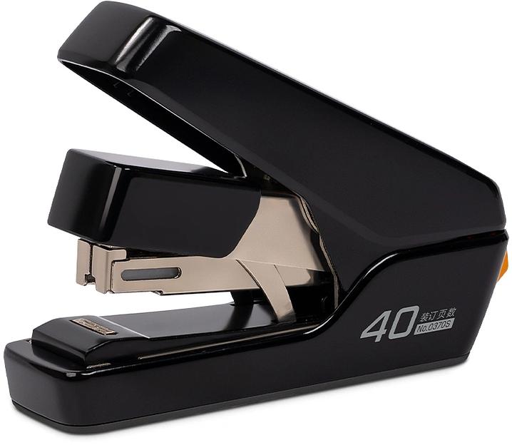 Степлер настольный Deli 0370SBLACK Exceed 24/6 26/6 (40листов) снижение усилия черный 100скоб коробка фото 1