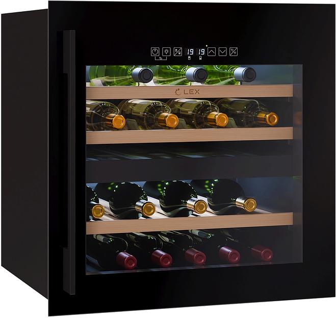 Винный шкаф Lex LWD6036BL dual zone S 1-нокамерн. черный стекло (CHAT500009) фото 2