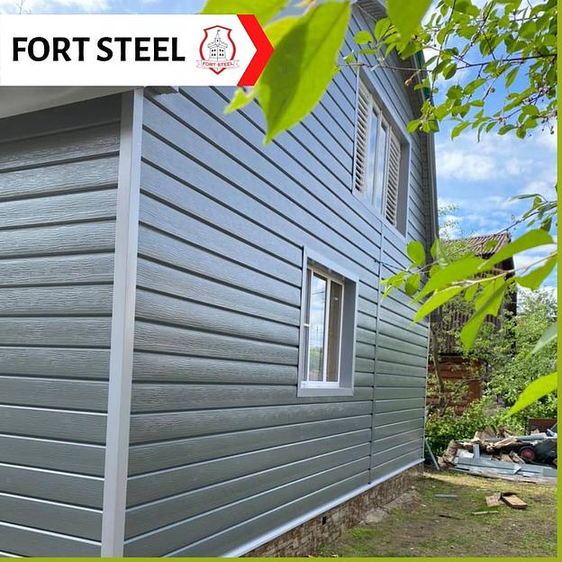 Металлический сайдинг «Евробрус с тиснением» цвет RAL 7005 фото 3