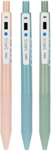 Набор ручек гелев. автоматическая Deli (EG58-BL-P) ассорти d=0.5мм син. черн. кор.карт. (12шт) резин. манжета фото 1