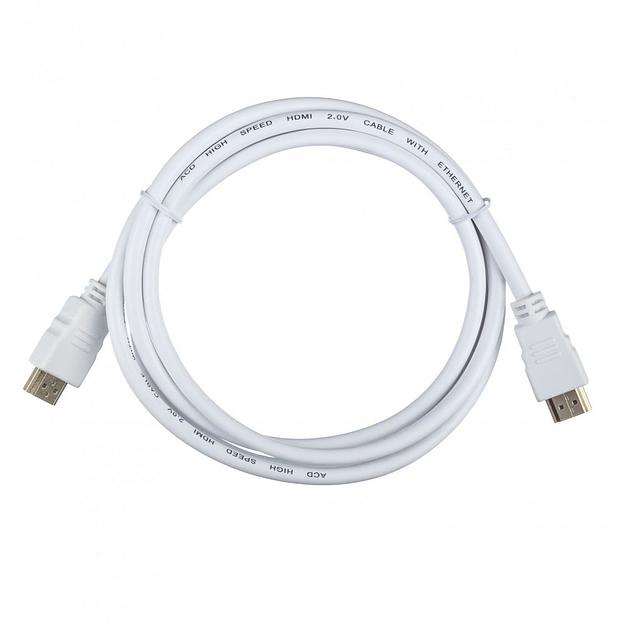 Кабель ACD Кабель ACD-DHHM2-18W |ACD-DHHM2-18W| HDMI 2.0, Golden Plated,19m/19m, Белый, 1.8м, (742248) фото 1