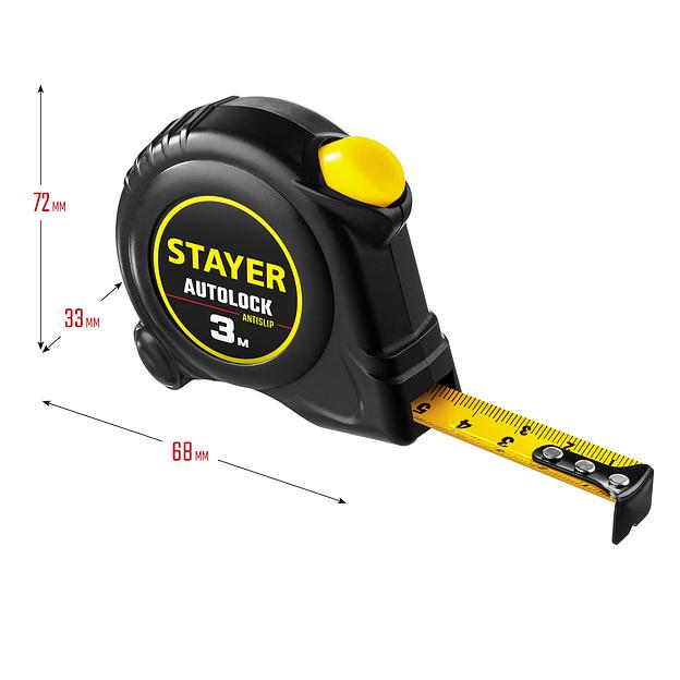 STAYER AutoLock, 3 м х 16 мм, рулетка с автостопом (2-34126-03-16) фото 6