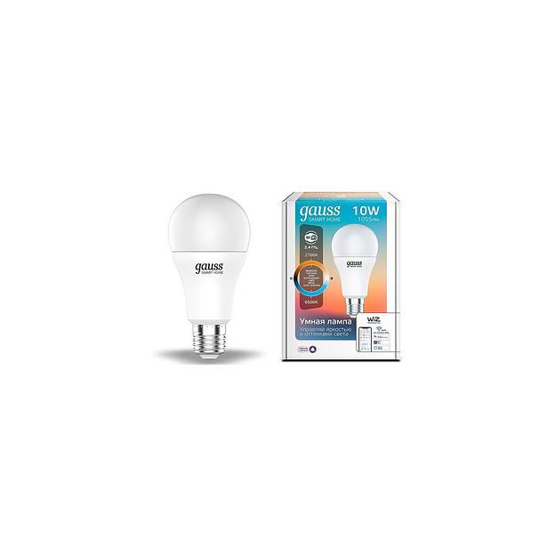 Умная лампа GAUSS Smart Home E27 белая 10Вт 1055lm Wi-Fi (1шт) [1080112] фото 1