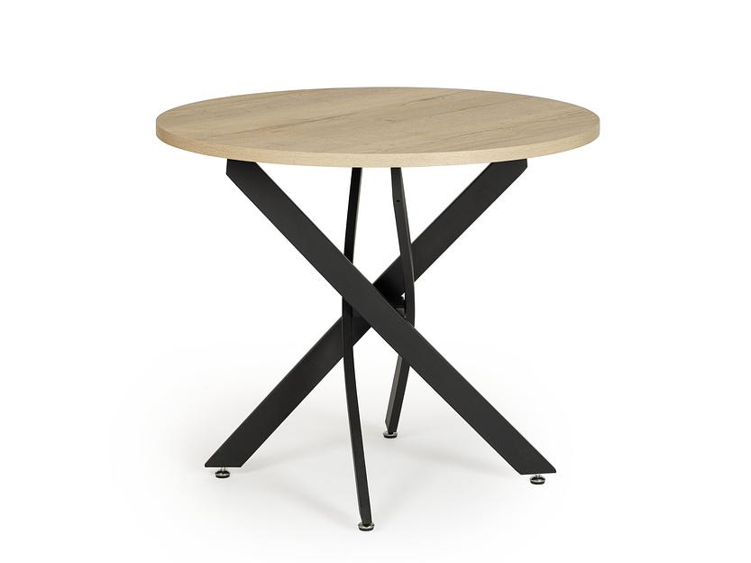 Стол Сингапур 90×90×75 см, чёрный, галифакс натуральный фото 3