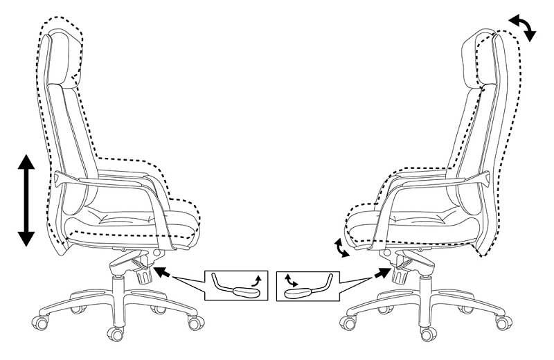 Кресло руководителя Бюрократ _DAO черный кожа крестовина алюминий фото 5