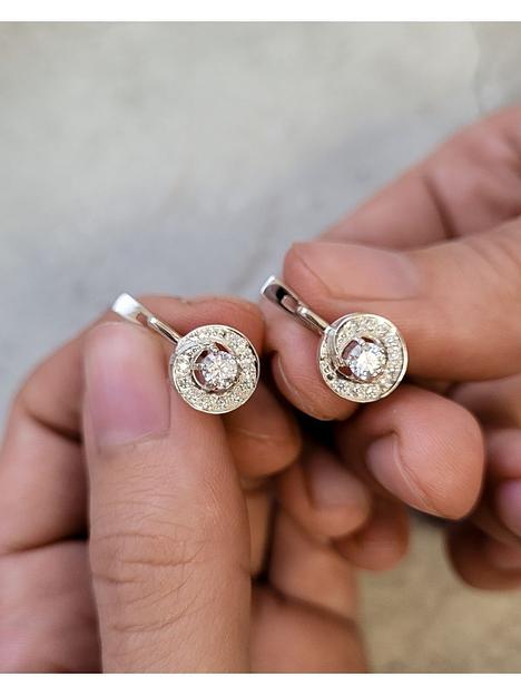 Серьги с крупным фианитом 925 фото 3