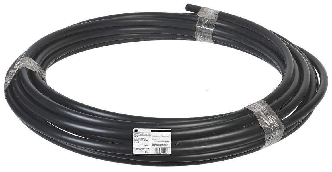 Труба гладкая жесткая ПНД d32 черная (100м) фото 1