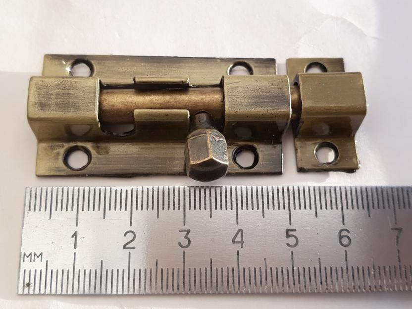 Шпингалет дверной 50 мм бронза ОПТ фото 1