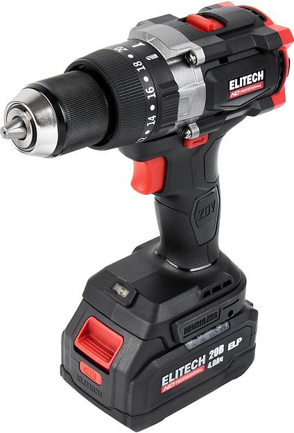 Дрель-шуруповерт Elitech CD 20BL2 (E2201.042.02) 80Вт аккум. патрон:быстрозажимной (кейс в комплекте) (205728) фото 2