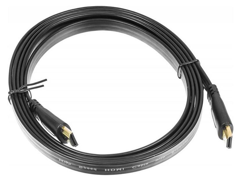 Кабель аудио-видео Buro HDMI 1.4 Flat HDMI (m)/HDMI (m) 2м. черный (BHP HDMI 2) фото 1