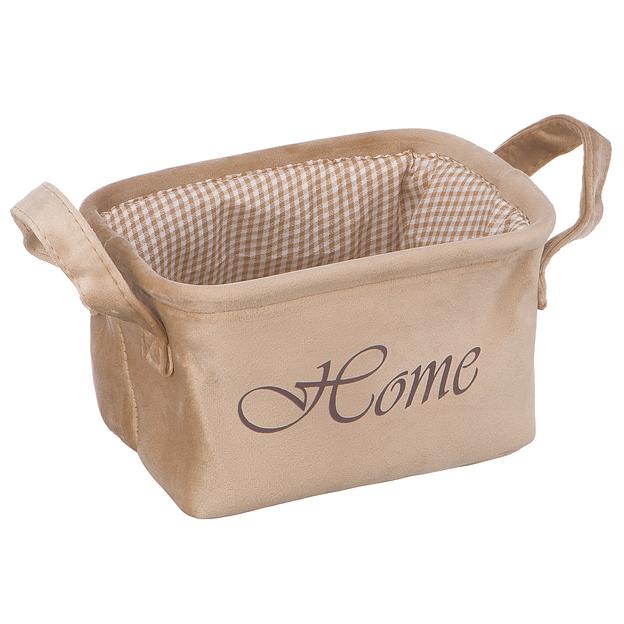 Корзина для хранения "Велюр", Д210 Ш160 В120, бежевый фото 1