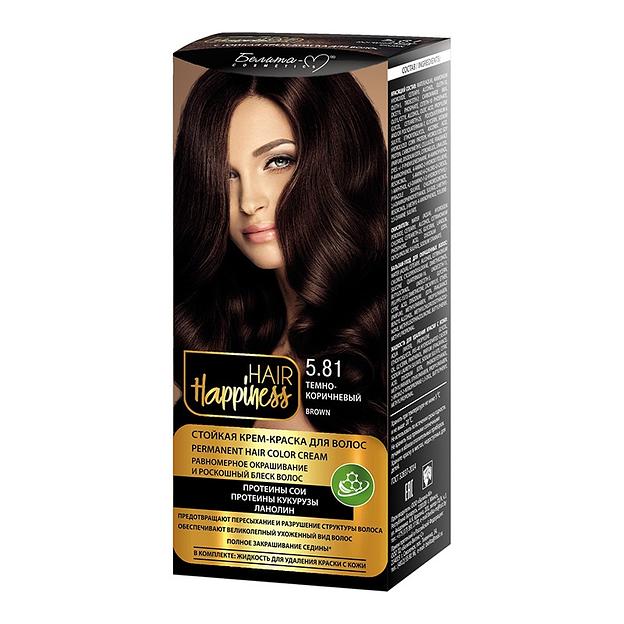 Белита-м hair happiness краска для волос тон № 5.81 темно-коричневый фото 1
