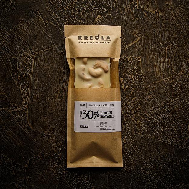 Белый шоколад Kreola плитка с орехом кешью 60 г, опт фото 1