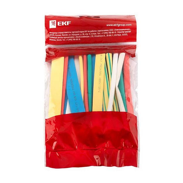 Набор трубок термоусадочных ТУТ 4/2; 6/3; 8/4; 10/5; 12/6 (7 цветов по 5шт 100мм) PROxima EKF tut-n- фото 2