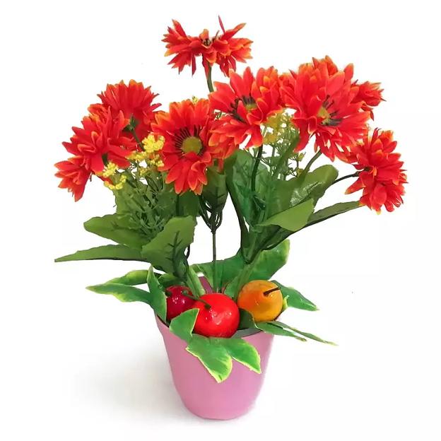 Букет искусственных цветов в горшке 629 фото 2