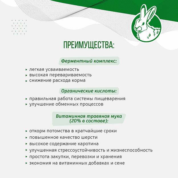 Полнорационный комбикорм с витаминно-травяной мукой для кроликов «УБОЙНЫЙ КОРМ» фото 3
