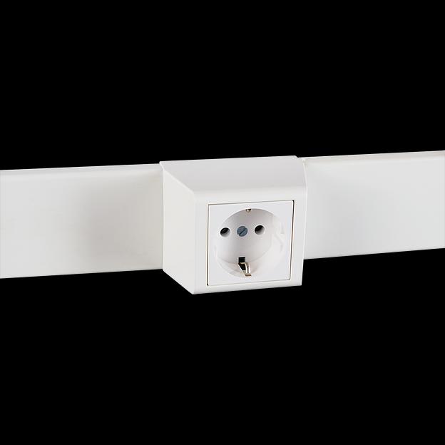 Суппорт с рамкой 1 пост (45х45) на профиль для кабельных каналов 100х50, 105х50 фото 1