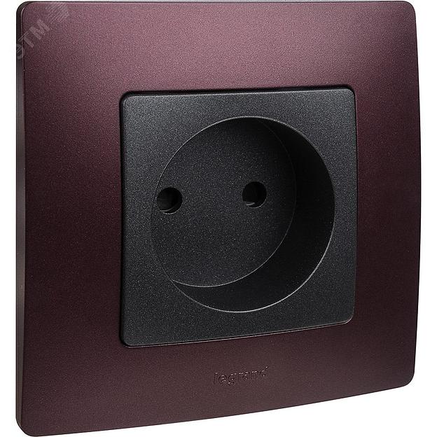 ETIKA Розетка 2К на винтах, защ. шт., антрацит Legrand 672634 фото 7