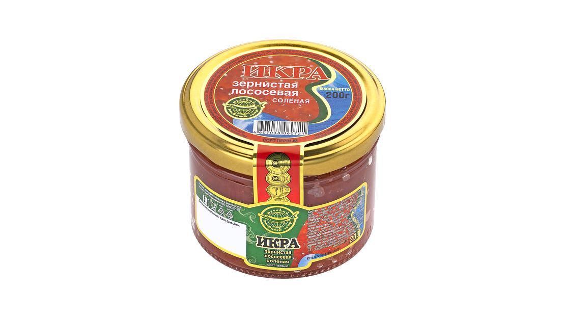 Икра лососевая зернистая соленая РУССКИЙ РЫБНЫЙ МИР 200 г фото 1