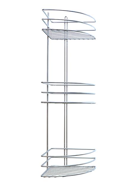 Полка для ванной комнаты «Консулл», 3-ярусная, угловая, овал, 200х200х660 мм, хром, арт. 4894-3/ХПУОВ-3 Опт фото 1