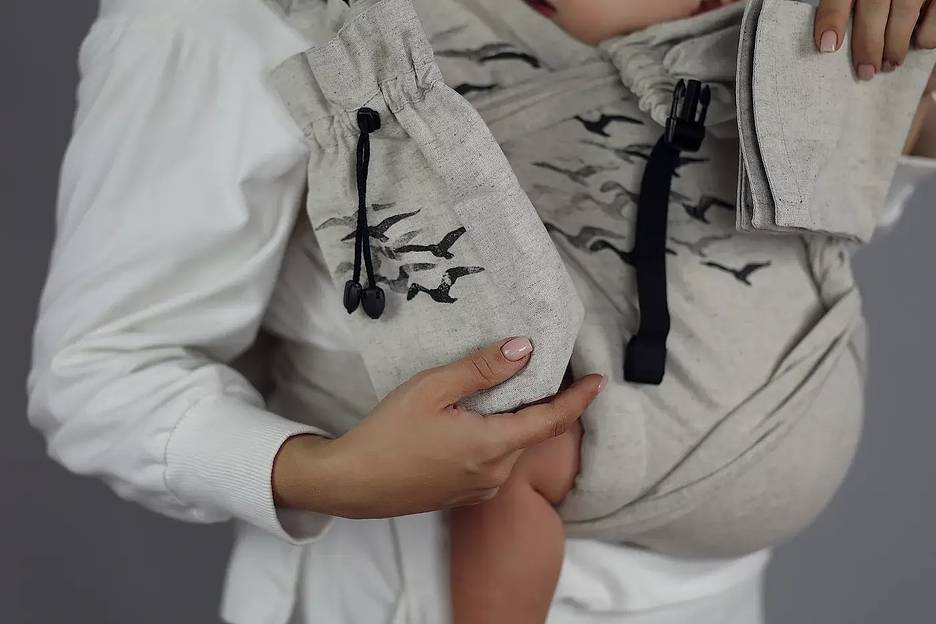 Май-слинг «Некрашеный лен с печатью» фото 4