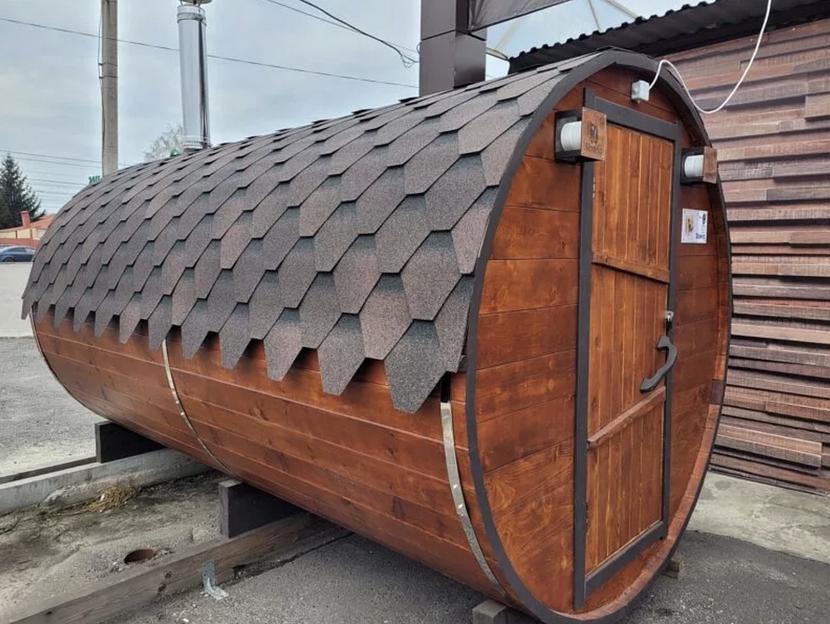 Круглая баня-бочка 4 м, Кедр, (1 секция) фото 1