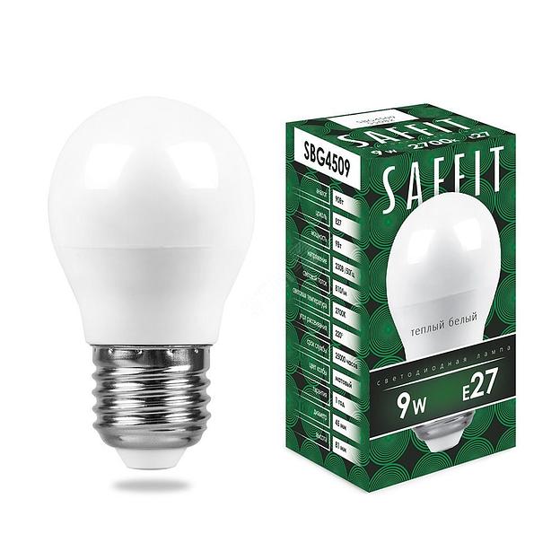 Лампа светодиодная LED 9вт Е27 теплый матовый шар фото 1