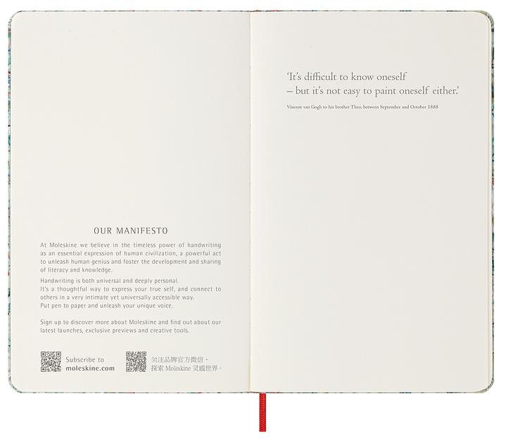 Блокнот Moleskine LIMITED EDITION VAN GOGH MUSEUM SKARTQP063VANGOGH Large 130х210мм 104стр. нелинованный твердая обложка светло-зеленый фото 3