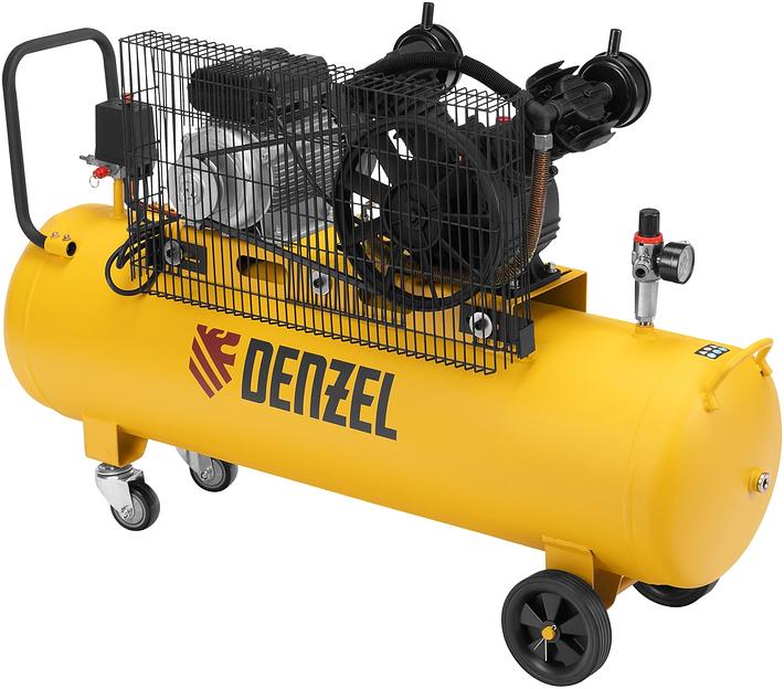 Компрессор поршневой Denzel BCV2300/100 масляный 440л/мин 100л 2300Вт желтый/черный фото 3