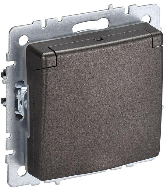 IEK BR-R16-16-44-K45 BRITE Роз. с з/к/ш с кр. 16А IP44 РСбш10-3-44-БрТБ бр. фото 1