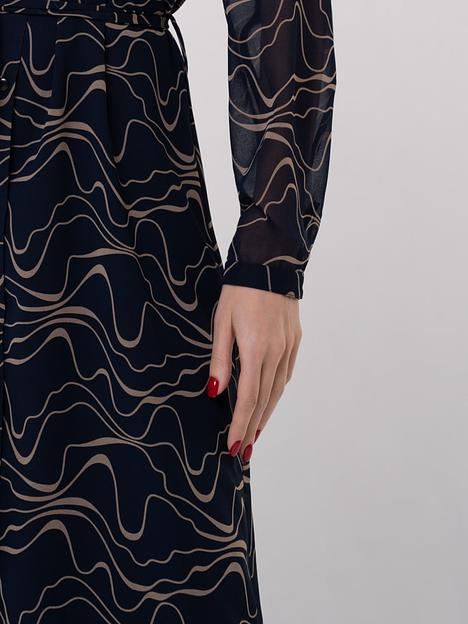 Платье из шифона темно-синее ОПТ фото 3