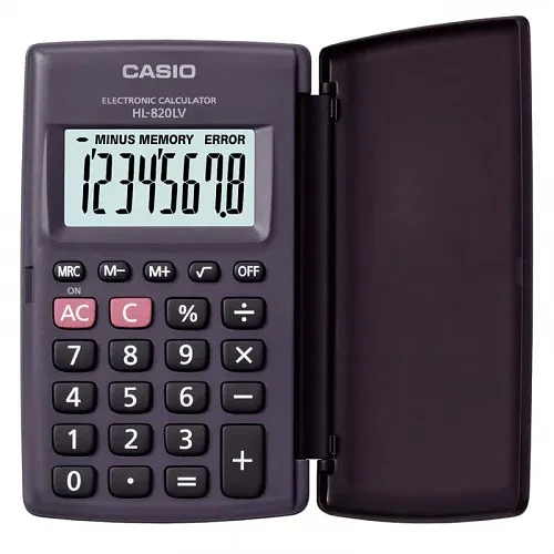 Калькулятор карманный CASIO HL-820LV-BK-W-GP фото 1
