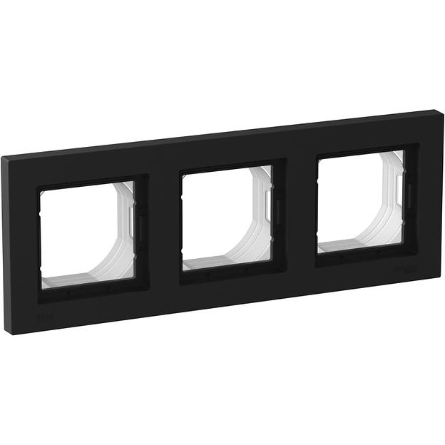 ATLASDESIGN AQUA Рамка 3-постовая, IP44, КАРБОН фото 1